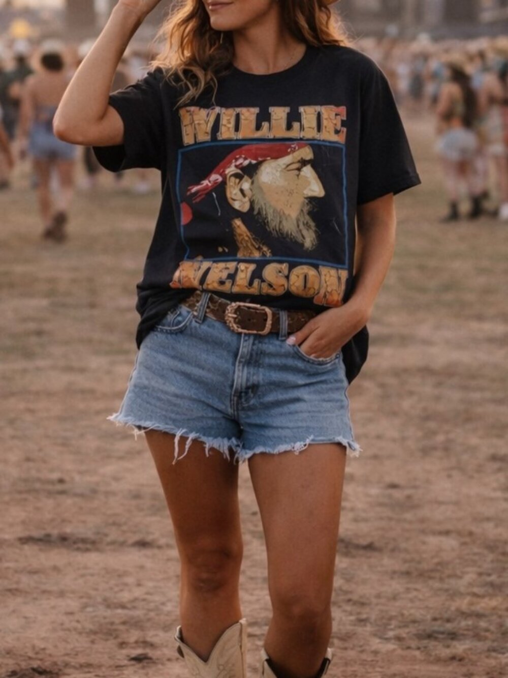 Willie Nelson Graphic Tee | Vintage Country Concert Shirt Relaxed Festival Style